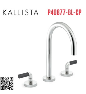 Vòi chậu rửa mặt 3 chân cổ ngỗng Chrome Kallista P40877-BL-CP