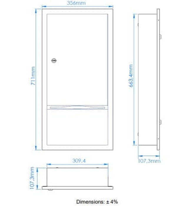 Hộp đựng khăn giấy âm tường Mediclinics DTE0040CS