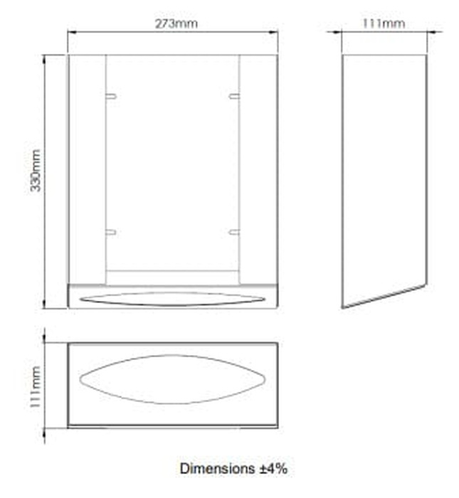Hộp đựng khăn giấy lắp sau gương Mediclinics DTM2106