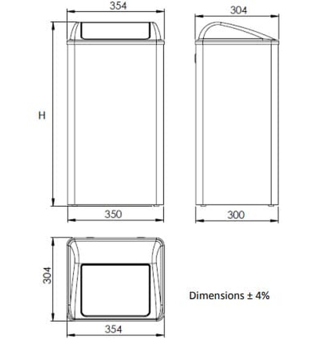 Thùng đựng rác có nắp đậy Mediclinics PP0080CS