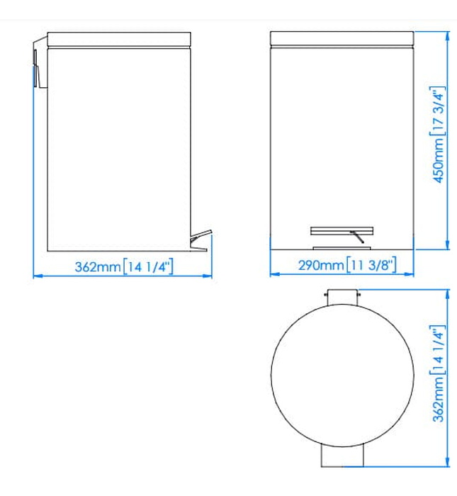 Thùng đựng rác thân tròn 20L Mediclinics PP1321
