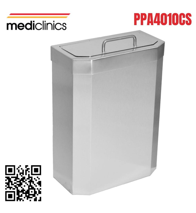 Thùng đựng rác nắp lật bằng tay 10L Mediclinics PPA4010CS