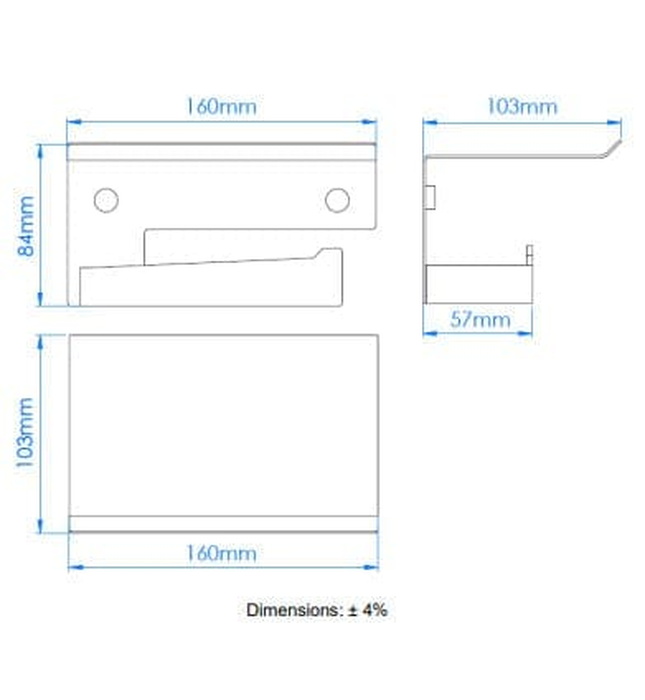 Giá đỡ cuộn giấy vệ sinh kèm kệ Mediclinics AI2003CS