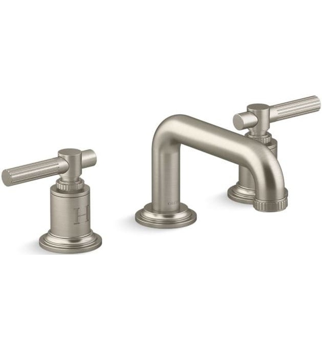 Vòi chậu rửa mặt 3 chân cổ thấp vàng Kallista P21210-LV-BAF