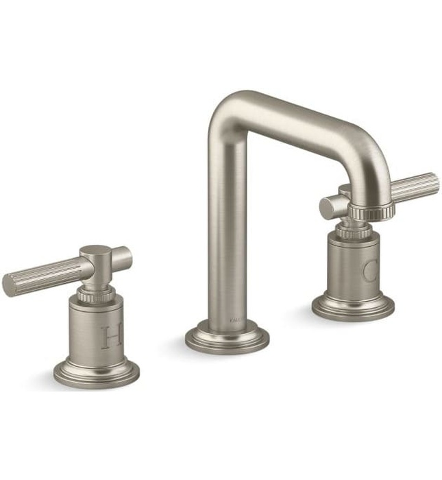 Vòi chậu rửa mặt 3 chân thân cao Nickel Kallista P21222-LV-BN