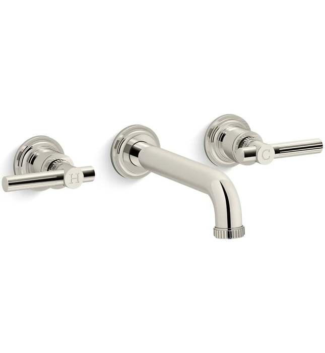 Vòi chậu rửa mặt 3 chân âm tường vàng Kallista P21223-LV-BAF