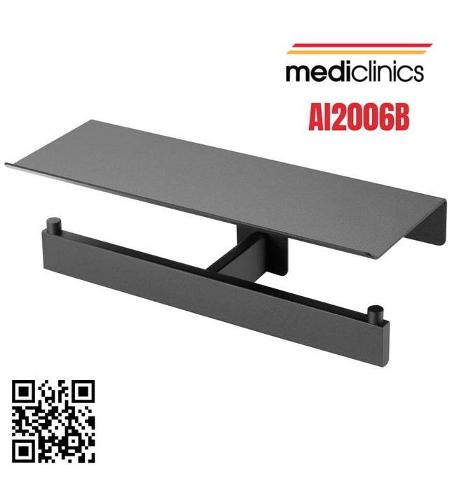 Giá đỡ cuộn giấy vệ sinh đôi kèm kệ Mediclinics AI2006B