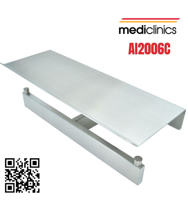 Giá đỡ cuộn giấy vệ sinh đôi kèm kệ Mediclinics AI2006C