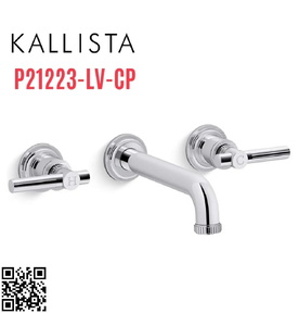 Vòi chậu rửa mặt 3 chân âm tường Chrome Kallista P21223-LV-CP