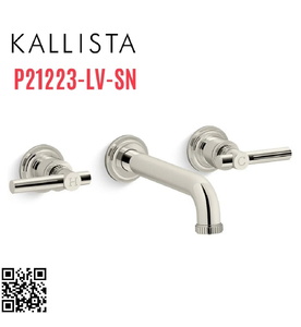 Vòi chậu rửa mặt 3 chân âm tường Nickel Kallista P21223-LV-SN