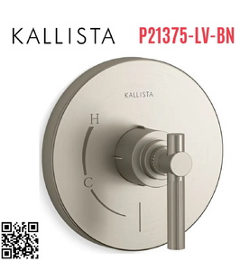 Mặt nạ điều khiển đơn sen tắm âm tường Nickel Kallista P21375-LV-BN