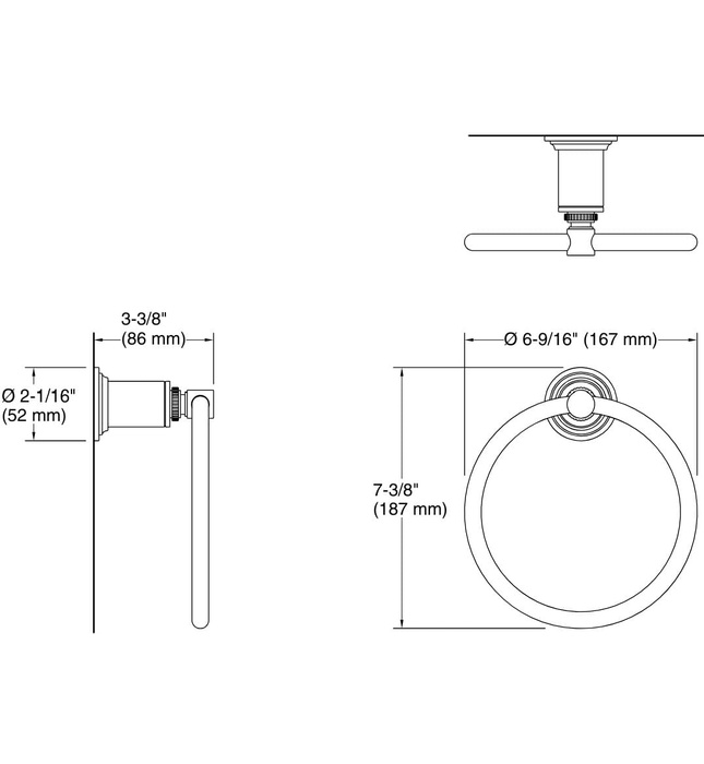 Vòng treo khăn màu Bronze Kallista P31422-00-BV