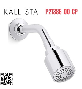 Bát sen tắm và tay sen gắn tường màu Chrome Kallista P21386-00-CP