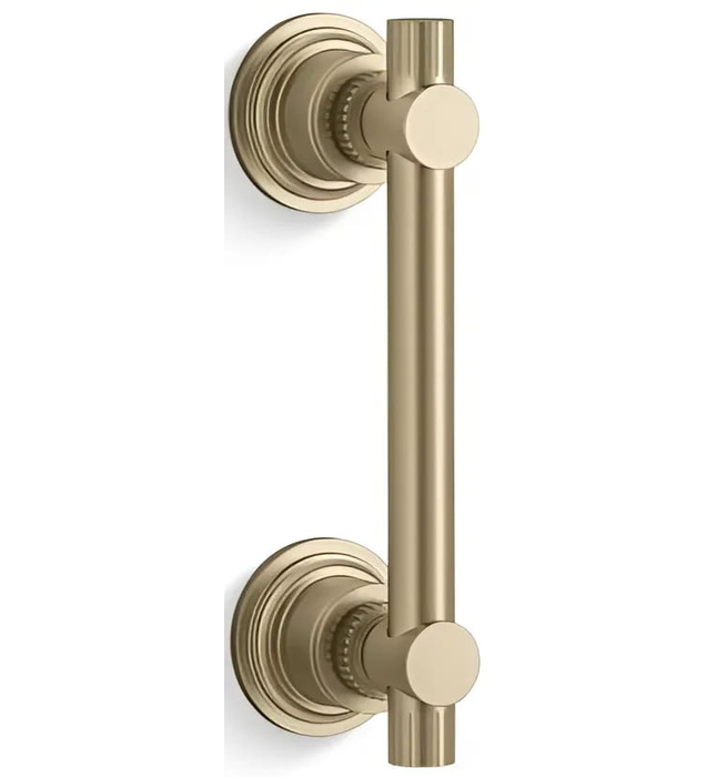 Tay nắm cửa kính phòng tắm màu vàng Kallista P31487-PL-BAF