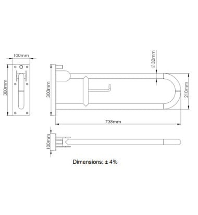 Thanh vịn dạng xoay Tây Ban Nha Mediclinics BG0900CS