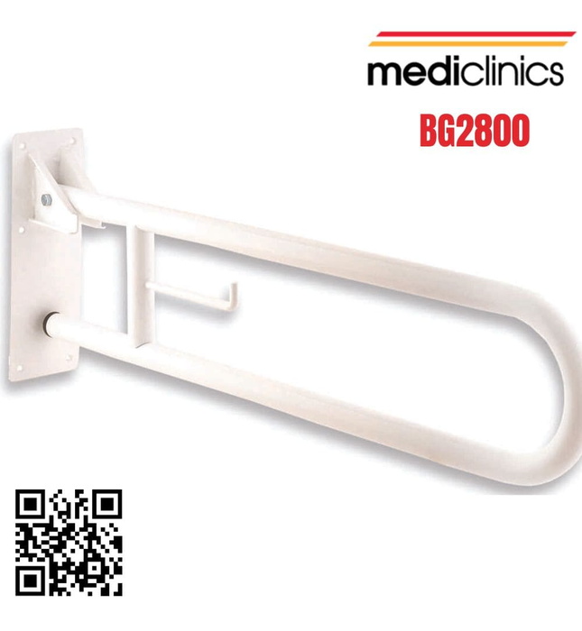 Thanh vịn xoay dọc có giá đỡ cuộn giấy vệ sinh Mediclinics BG2800
