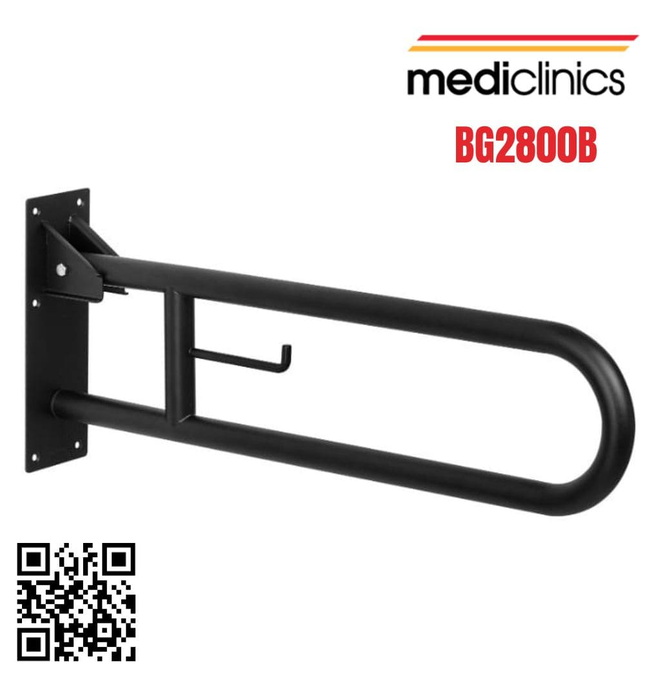 Thanh vịn xoay dọc có giá đỡ cuộn giấy vệ sinh Mediclinics BG2800B