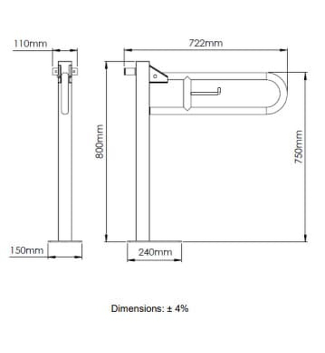 Thanh vịn xoay dọc Tây Ban Nha Mediclinics BGC710C
