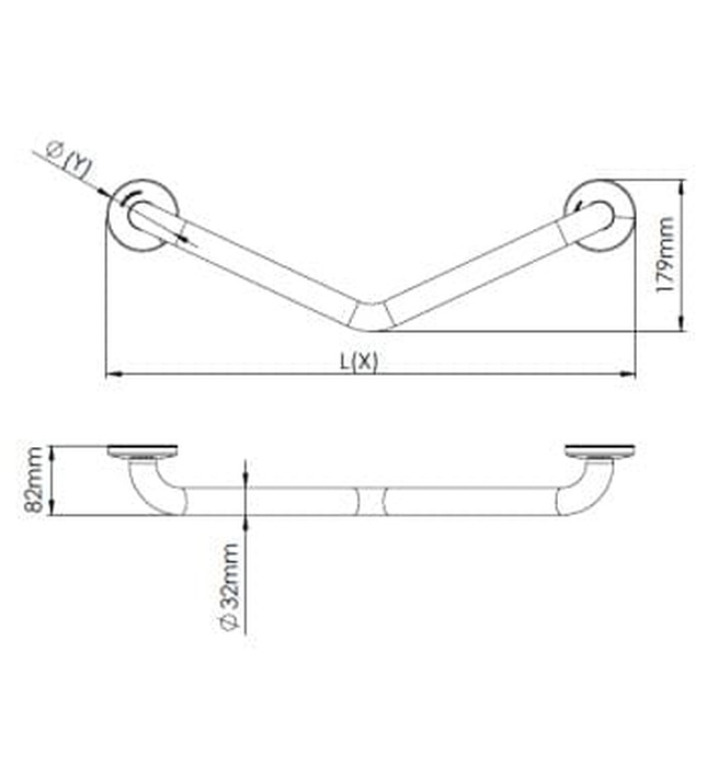 Thanh vịn góc 130° Tây Ban Nha Mediclinics BA0130C