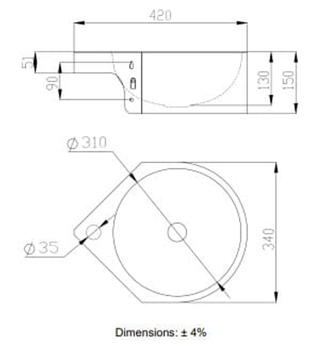 Chậu rửa liền khối bằng thép Tay Ban Nha Mediclinics SNLM62CS