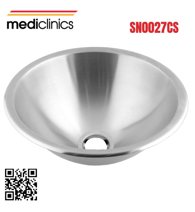 Chậu rửa tròn âm bàn bằng thép Mediclinics SN0027CS