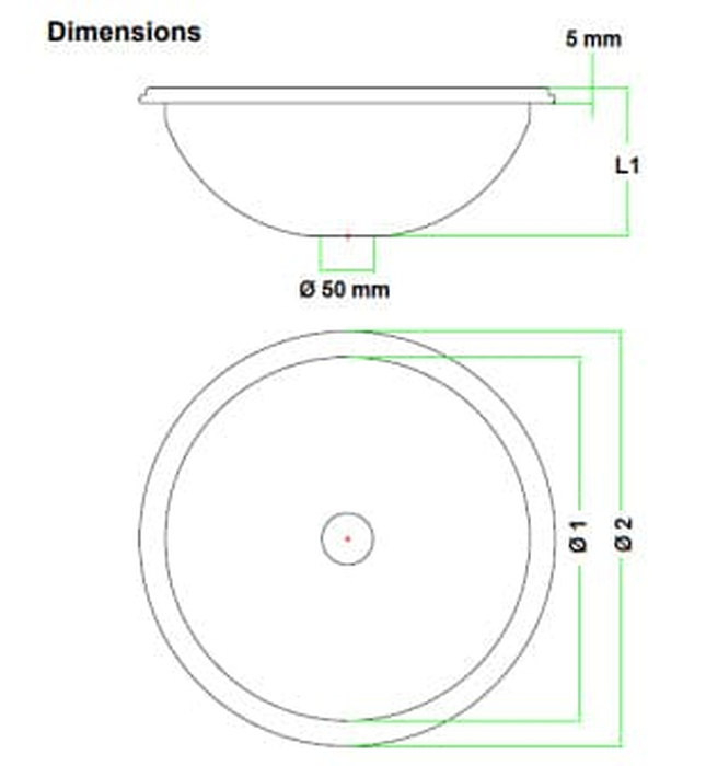Chậu rửa tròn âm bàn bằng thép Mediclinics SN0031C