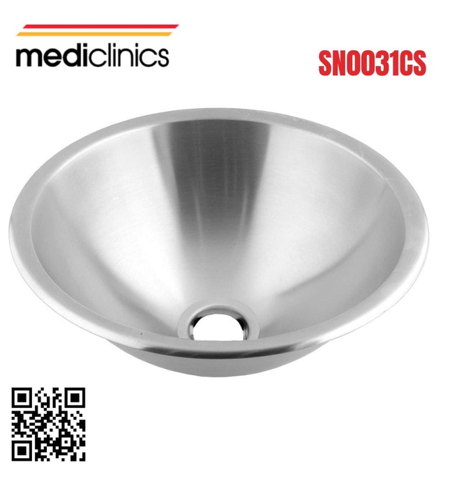 Chậu rửa tròn âm bàn bằng thép Mediclinics SN0031CS