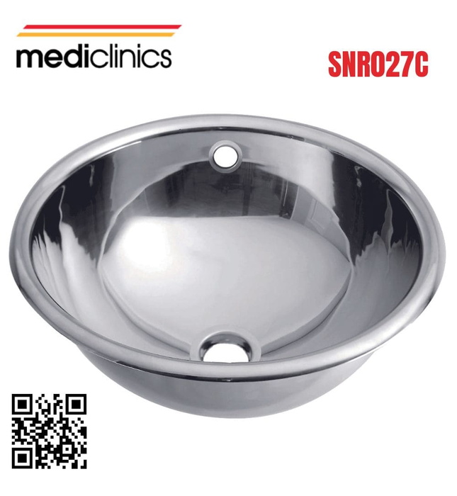 Chậu rửa tròn âm bàn bằng thép Mediclinics SNR027C