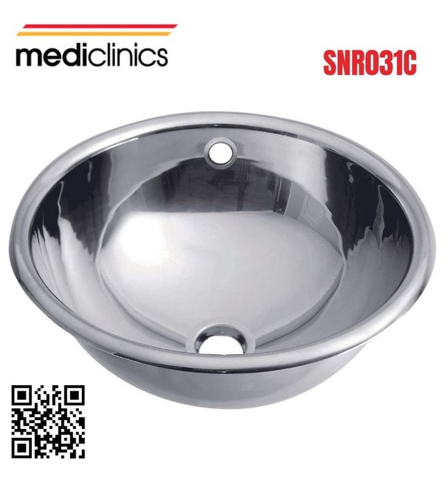Chậu rửa tròn âm bàn bằng thép Mediclinics SNR031C