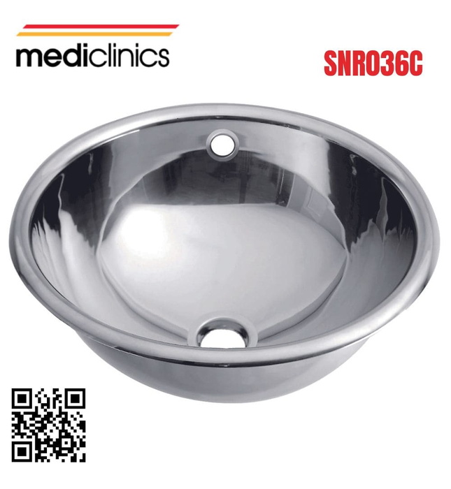 Chậu rửa tròn âm bàn bằng thép Mediclinics SNR036C
