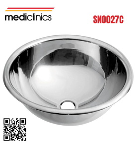 Chậu rửa tròn âm bàn bằng thép Mediclinics SN0027C