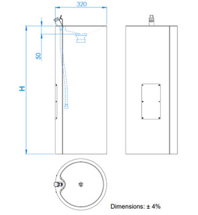 Tháp uống nước công cộng thép gắn sàn Mediclinics FA0120CS