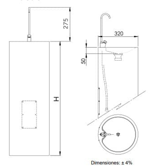 Bồn nước uống gắn tường bằng thép Mediclinics FA0125CS