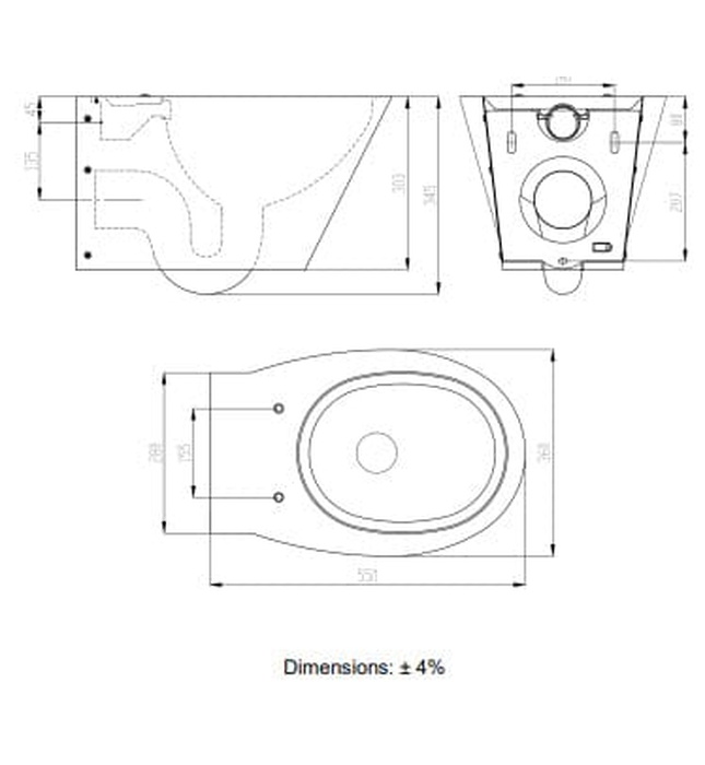 Bồn cầu gắn tường bằng thép Mediclinics SN0128CS