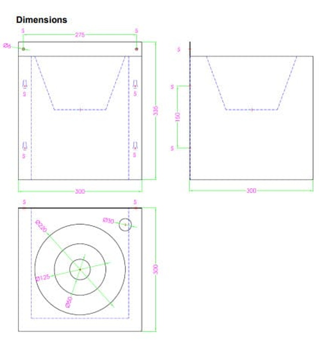 Chậu rửa treo tường có bát tròn dập bằng thép Mediclinics SNLM35CS