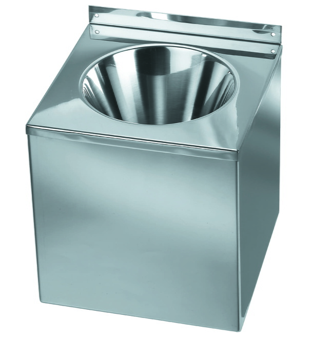 Chậu rửa treo tường có bát tròn dập bằng thép Mediclinics SNLM35CS