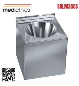 Chậu rửa treo tường có bát tròn dập bằng thép Mediclinics SNLM35CS