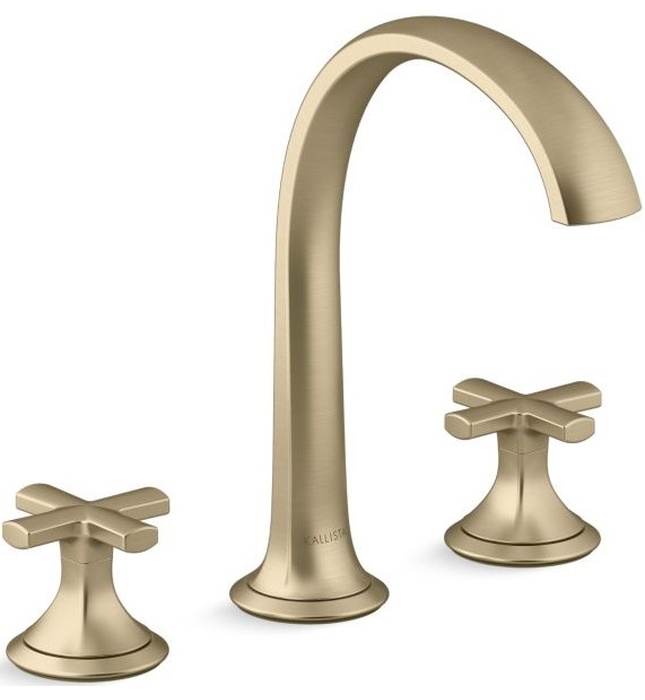 Vòi chậu rửa mặt 3 chân cổ vòm Nickel Kallista P25007-CR-SN