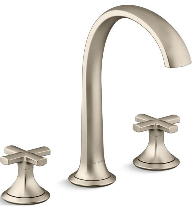 Vòi chậu rửa mặt 3 chân cổ vòm Nickel Kallista P25007-CR-SN