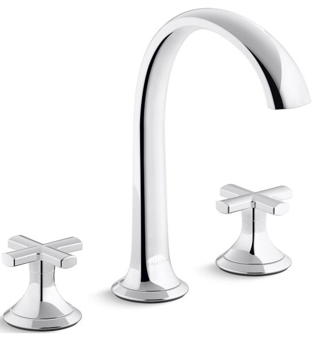 Vòi chậu rửa mặt 3 chân cổ vòm Nickel Kallista P25007-CR-SN