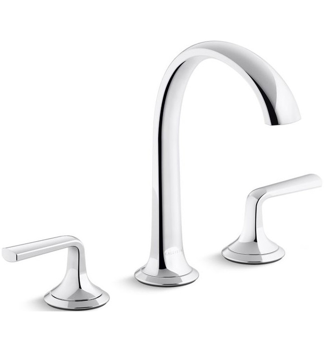 Vòi chậu rửa mặt 3 chân cổ vòm vàng Kallista P25007-LV-BAF