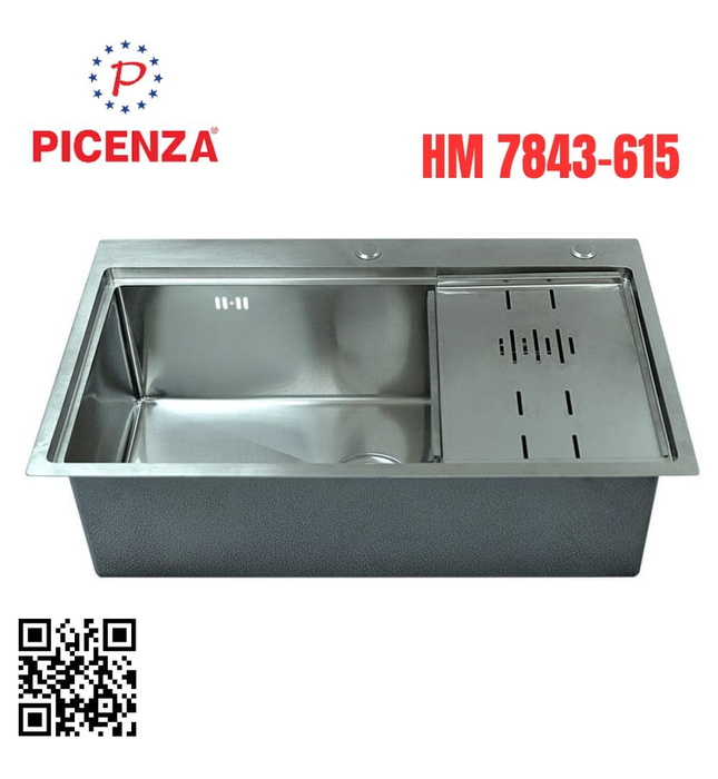 Chậu rửa bát Hanmade 2 hố lệch Picenza HM 7843-615
