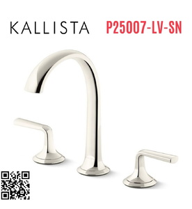 Vòi chậu rửa mặt 3 chân cổ vòm Nickel Kallista P25007-LV-SN