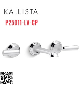 Vòi chậu rửa mặt 3 chân âm tường Chrome Kallista P25011-LV-CP