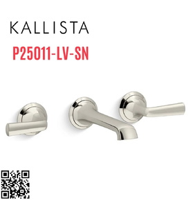 Vòi chậu rửa mặt 3 chân âm tường Nickel Kallista P25011-LV-SN