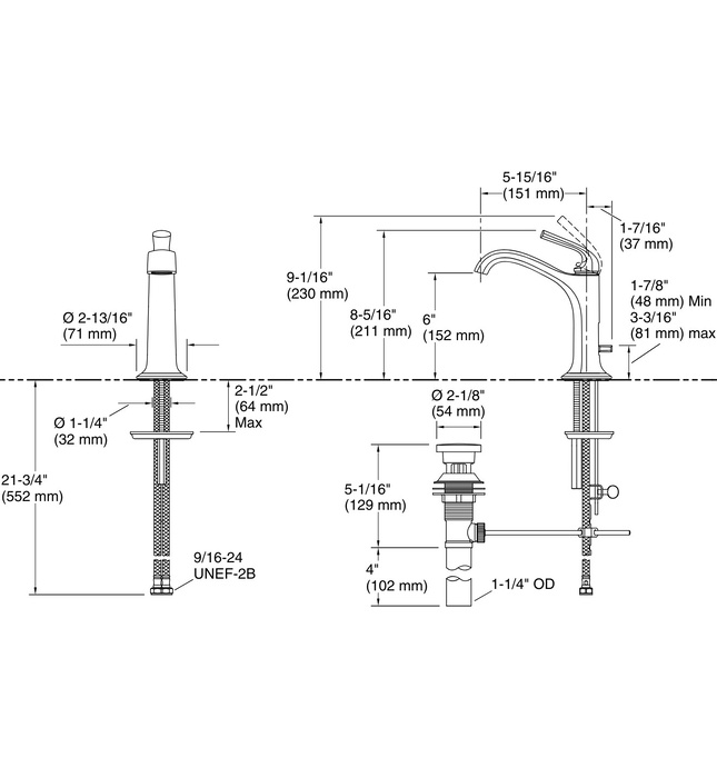 Vòi chậu rửa mặt 1 lỗ Bronze Kallista P26619-00-BV