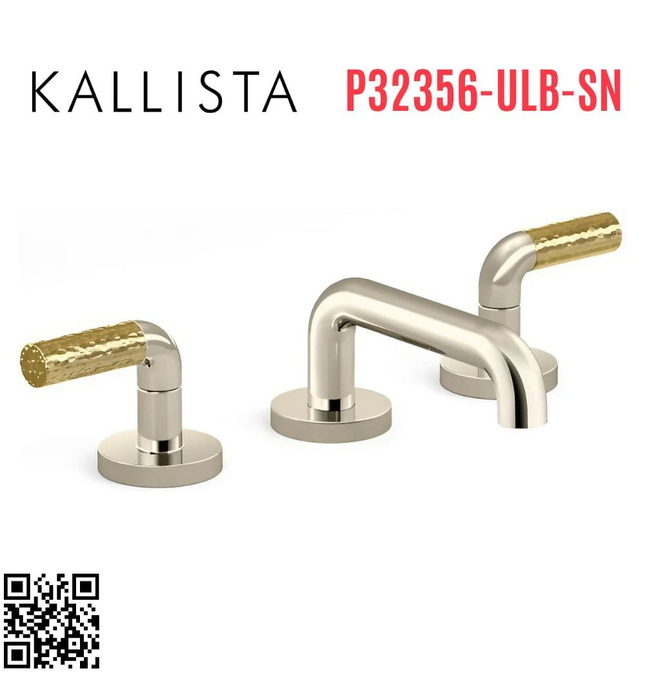 Vòi chậu rửa mặt 3 chân cổ thấp Nickel Kallista P32356-ULB-SN