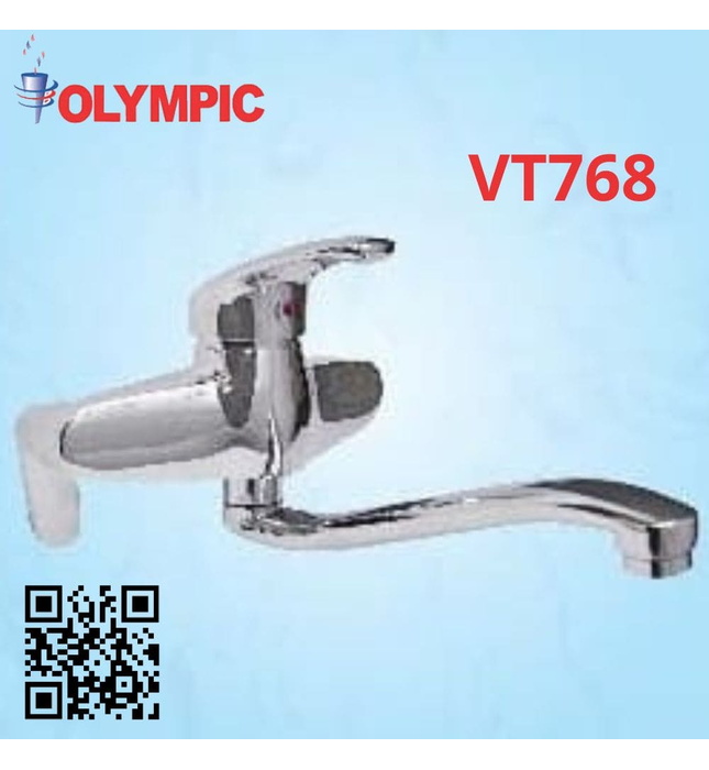 Vòi chậu rửa bát nóng lạnh gắn tường Olympic VT768