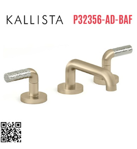 Vòi chậu rửa mặt 3 chân cổ thấp vàng Kallista P32356-AD-BAF