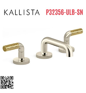 Vòi chậu rửa mặt 3 chân cổ thấp Nickel Kallista P32356-ULB-SN